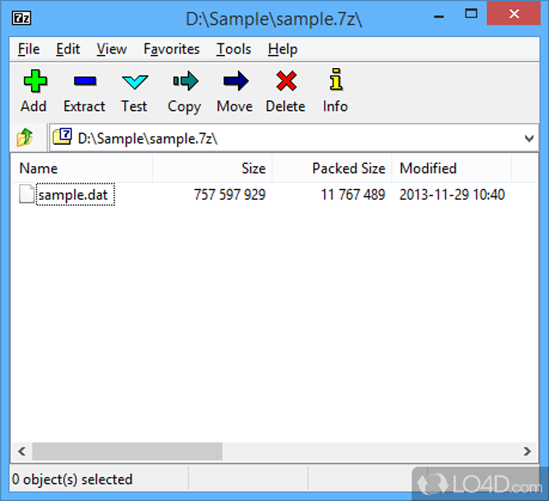 Software utility that enables users to compress files - Screenshot of Easy 7-Zip