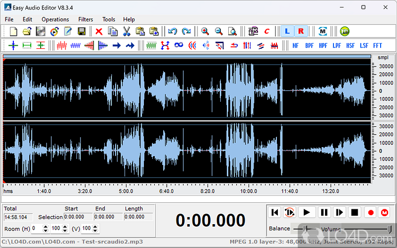 Comes packed with many editing capabilities, special effects, recording options - Screenshot of Easy Audio Editor