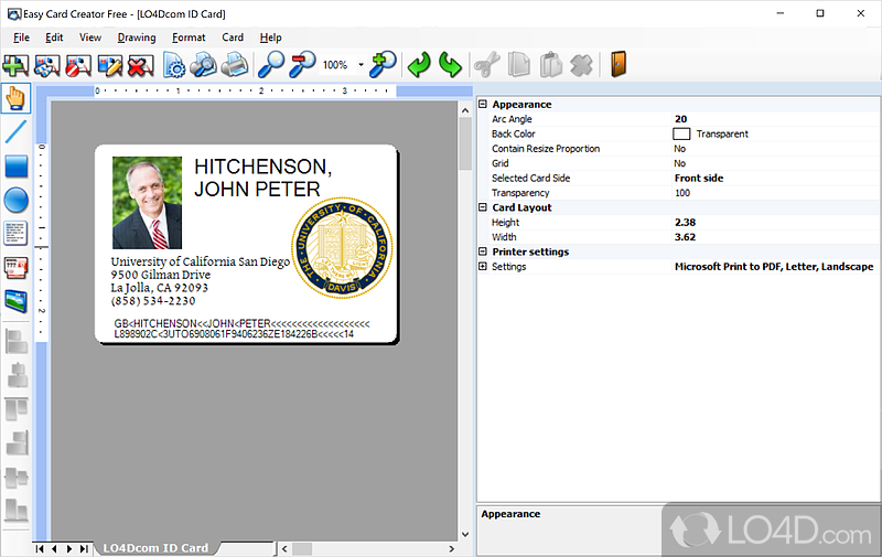 Put creativity to work and design ID and business cards, badges, and labels - Screenshot of Easy Card Creator Free