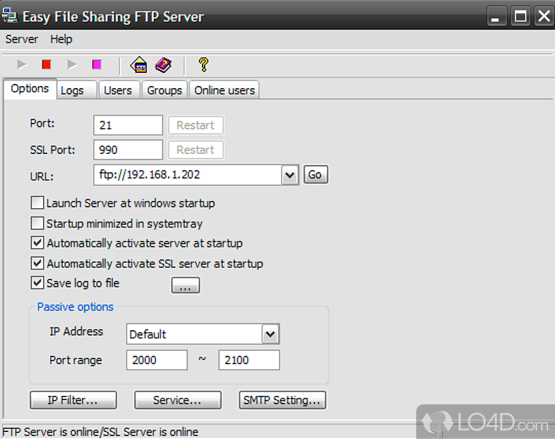 File Sharing FTP Server - Screenshot of Easy File Sharing FTP Server