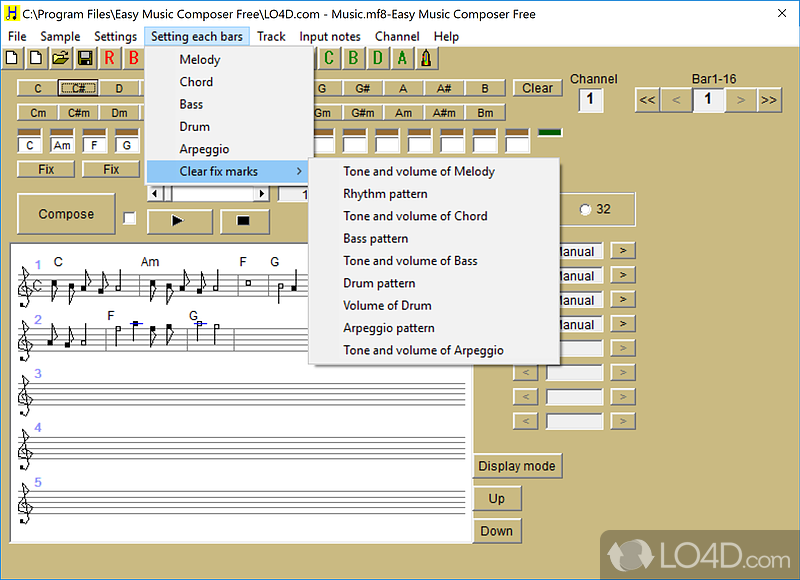 Automatic composer - Screenshot of Easy Music Composer Free