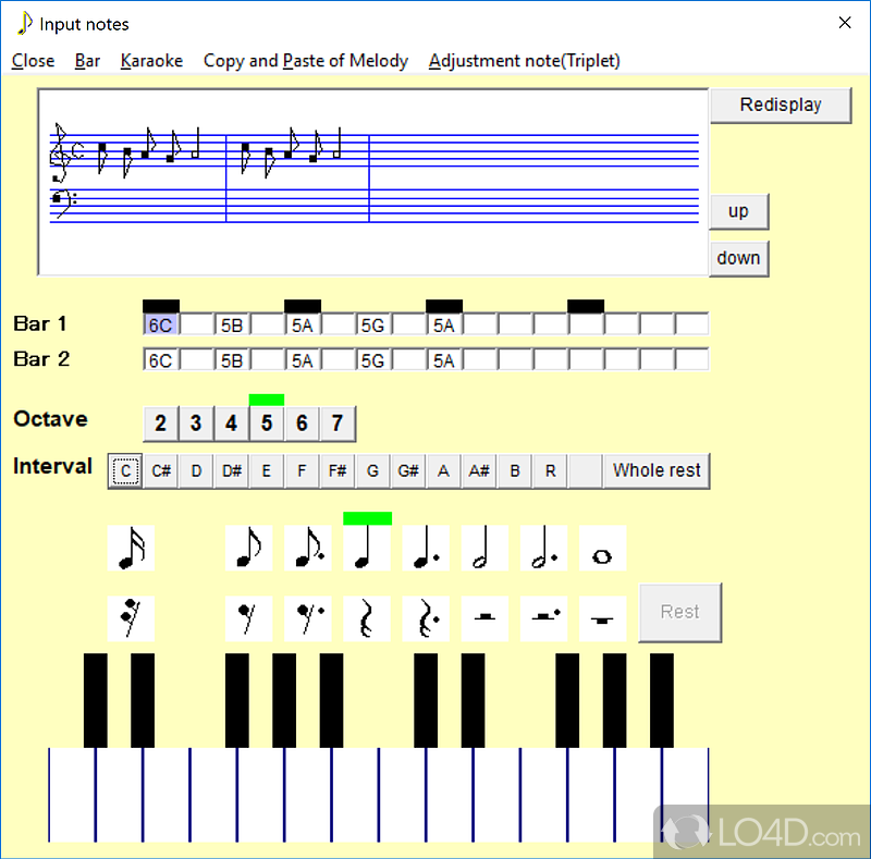 Easy Music Composer Free: User interface - Screenshot of Easy Music Composer Free