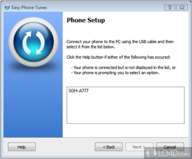 Synchronize an iTunes library with an Android device - Screenshot of Easy Phone Tunes