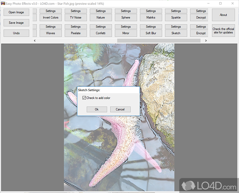 Customizable settings - Screenshot of Easy Photo Effects