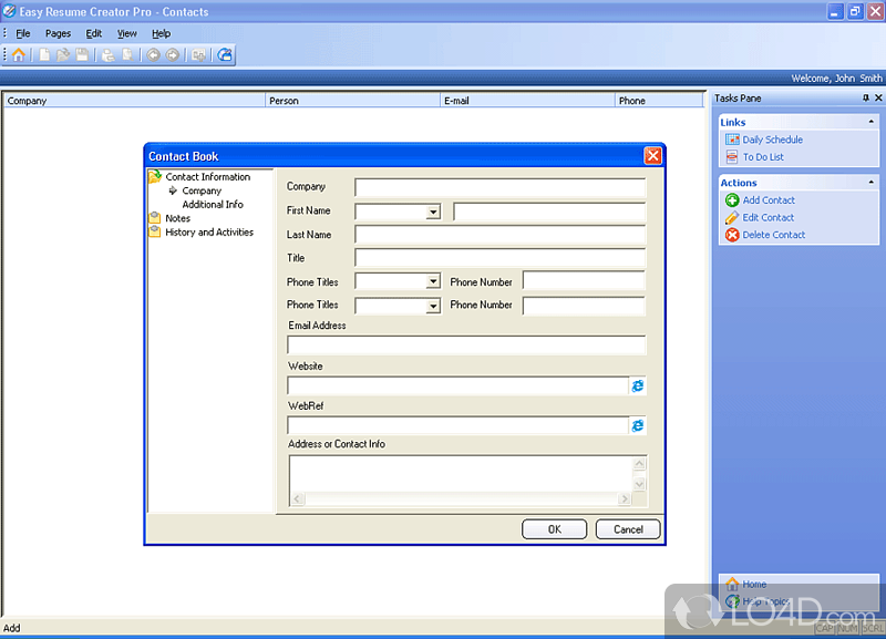 Advanced and resume building and career management tool - Screenshot of Easy Resume Creator Pro