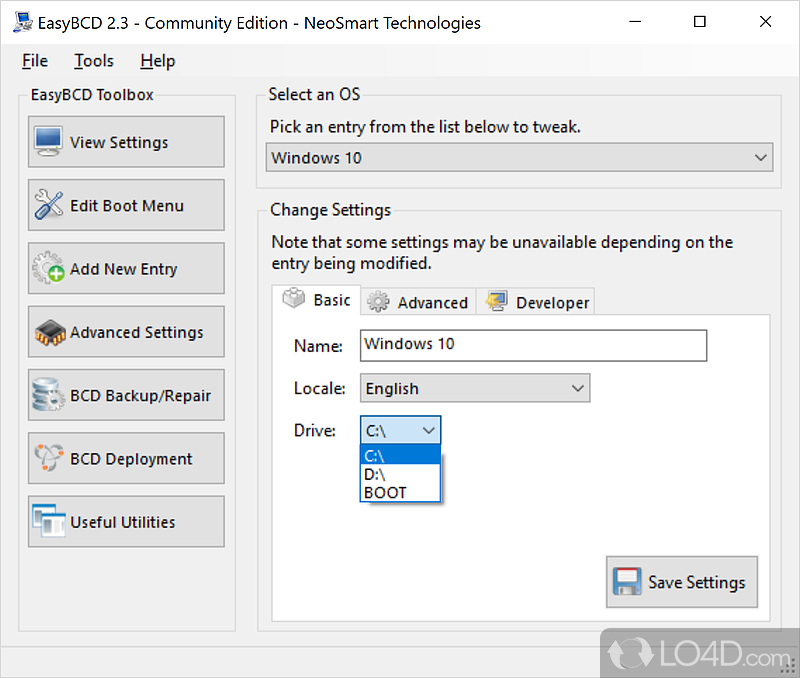 An overall powerful bootloader/modification tool - Screenshot of EasyBCD Community Edition