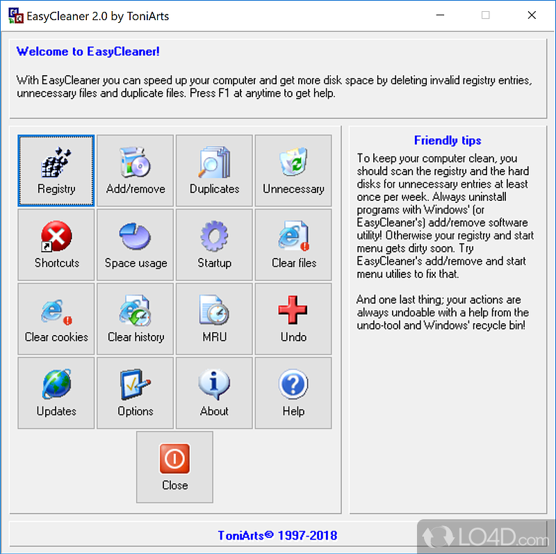 Uninstall apps and manage startup items - Screenshot of EasyCleaner