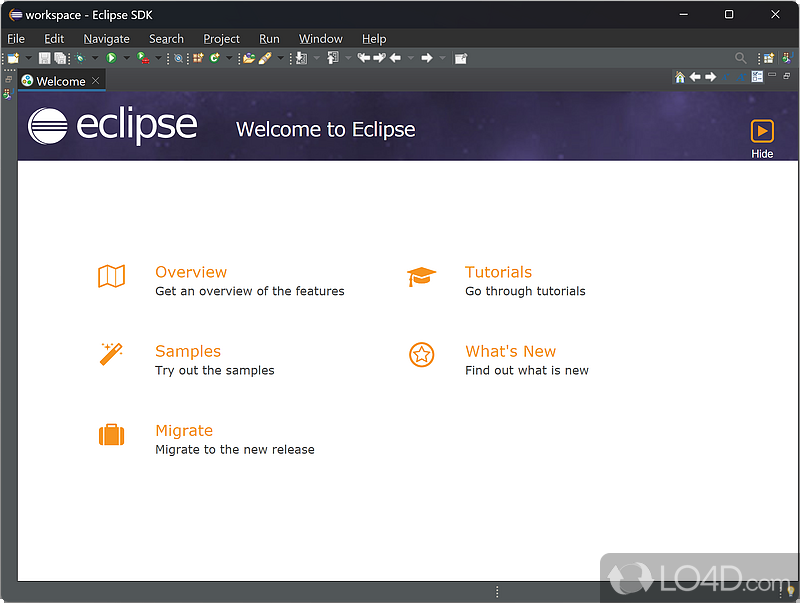 IDE dedicated to Java developers - Screenshot of Eclipse SDK