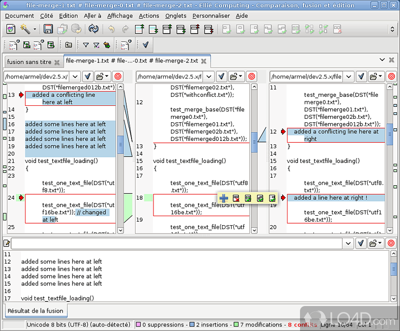 ECMerge Pro: Generate reports - Screenshot of ECMerge Pro