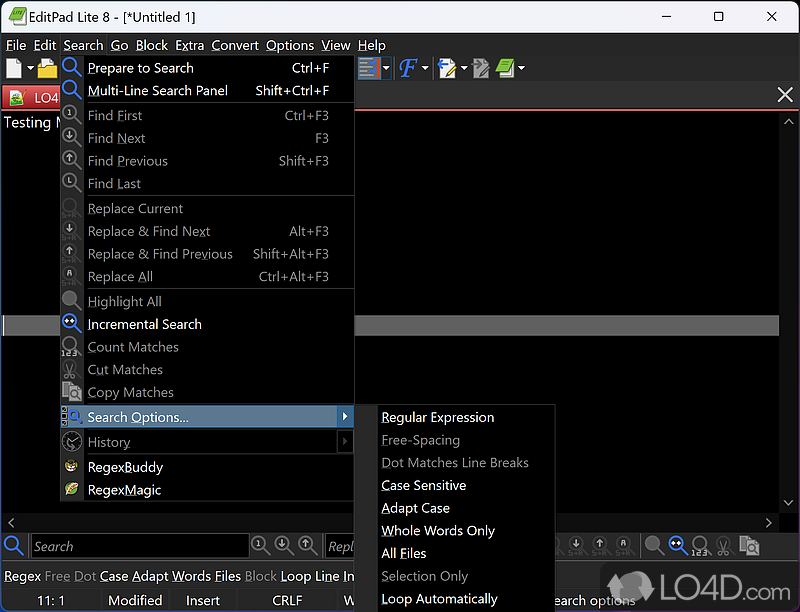 Convenient basic text editor - Screenshot of EditPad Lite