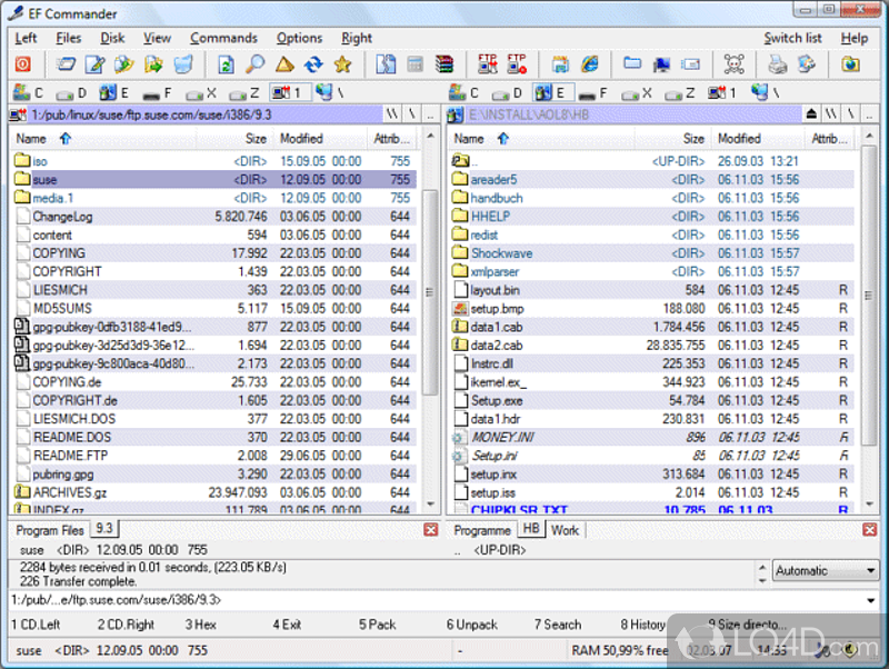 File manager that has been especially tailored to meet the needs of both beginner - Screenshot of EF Commander