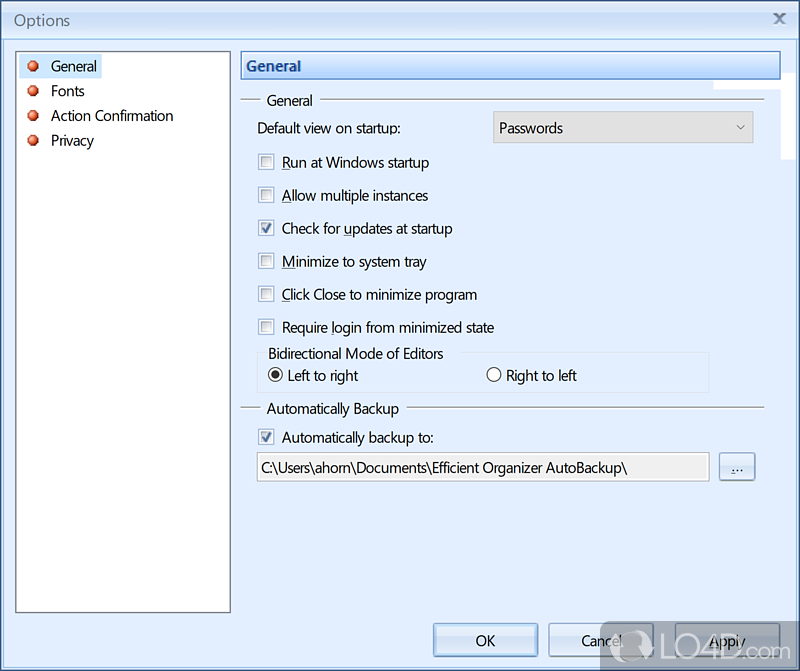 Efficient Password Manager screenshot