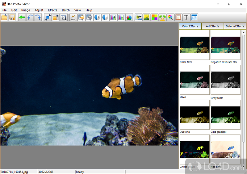 Image editor and optimizer with special effects - Screenshot of Elfin Photo Editor