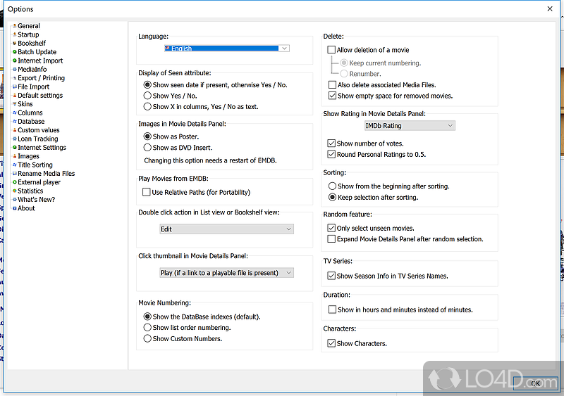 Makes it extremely easy for you to manage your movie collection - Screenshot of EMDB