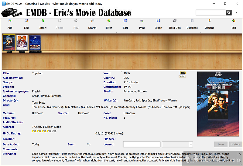 Keep track of DVD collection with this small app - Screenshot of EMDB