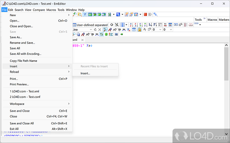 Complete text and programming editor - Screenshot of EmEditor