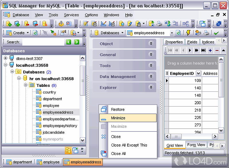 EMS SQL Manager for MySQL Freeware screenshot