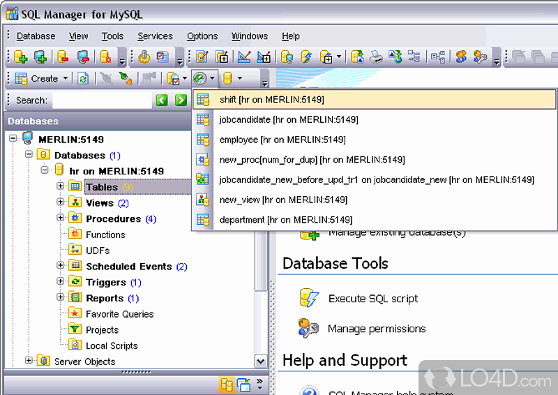 EMS SQL Manager for MySQL Freeware screenshot