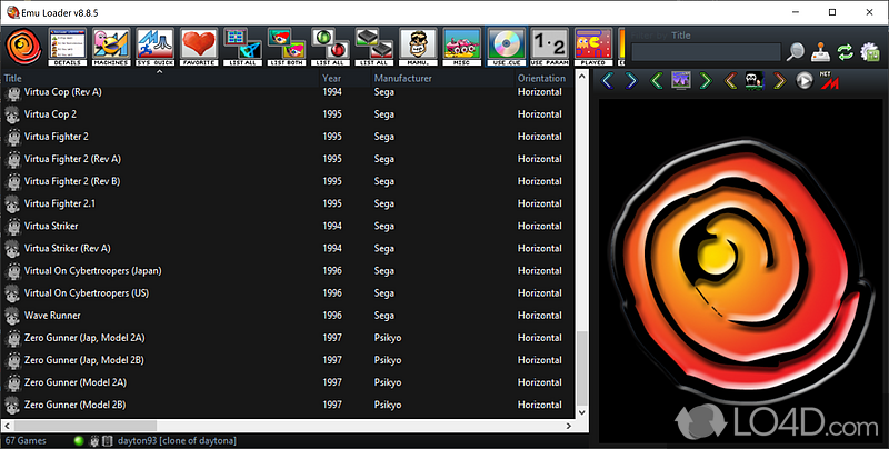 Efficient graphical user interface for several arcade emulators - Screenshot of Emu Loader