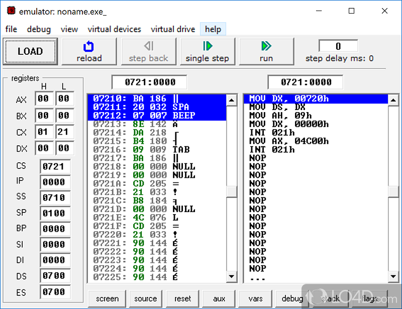 Microprocessor Emulator / 8086 Assembly - Download