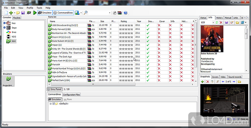Organizer for console collections - Screenshot of Emulators Organizer