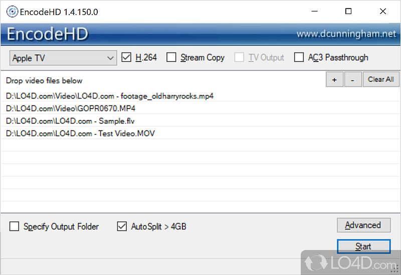 Encode your videos with ease - Screenshot of EncodeHD