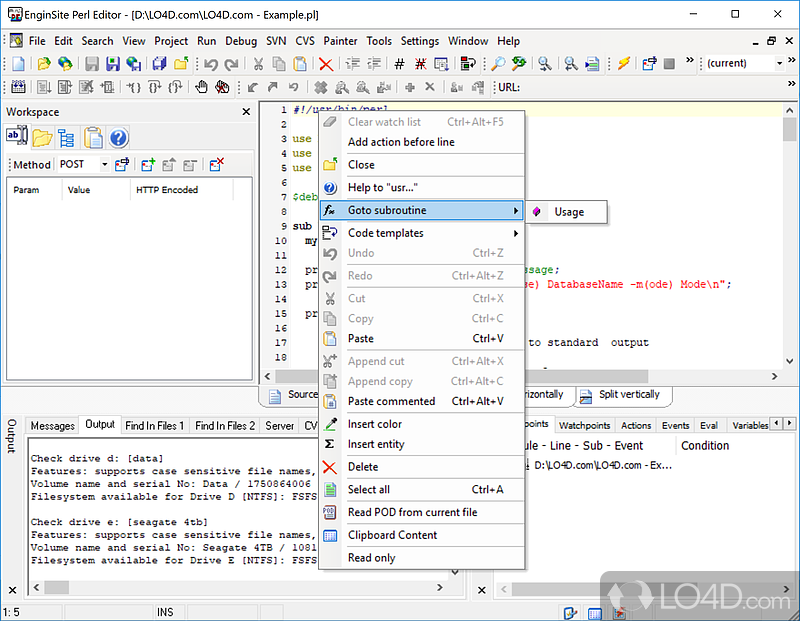 EngInSite Perl Editor Professional screenshot