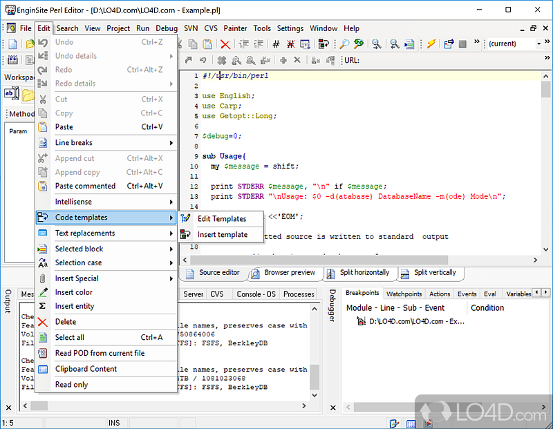 EngInSite Perl Editor Professional screenshot