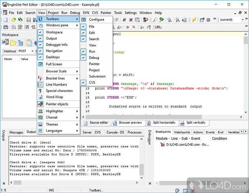 EngInSite Perl Editor Professional screenshot