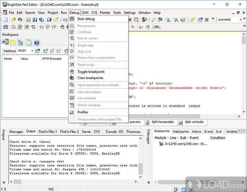 EngInSite Perl Editor Professional screenshot