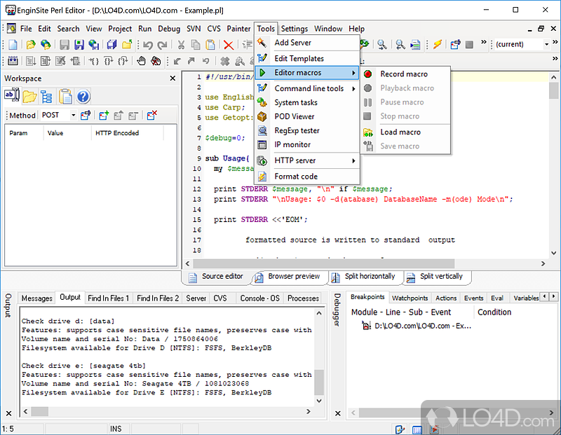 EngInSite Perl Editor Professional screenshot