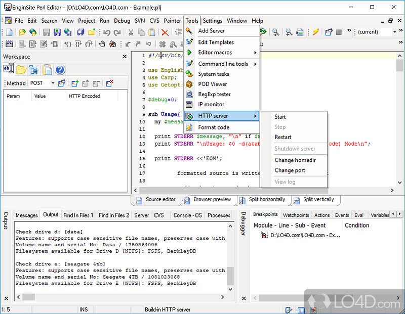 EngInSite Perl Editor Professional screenshot