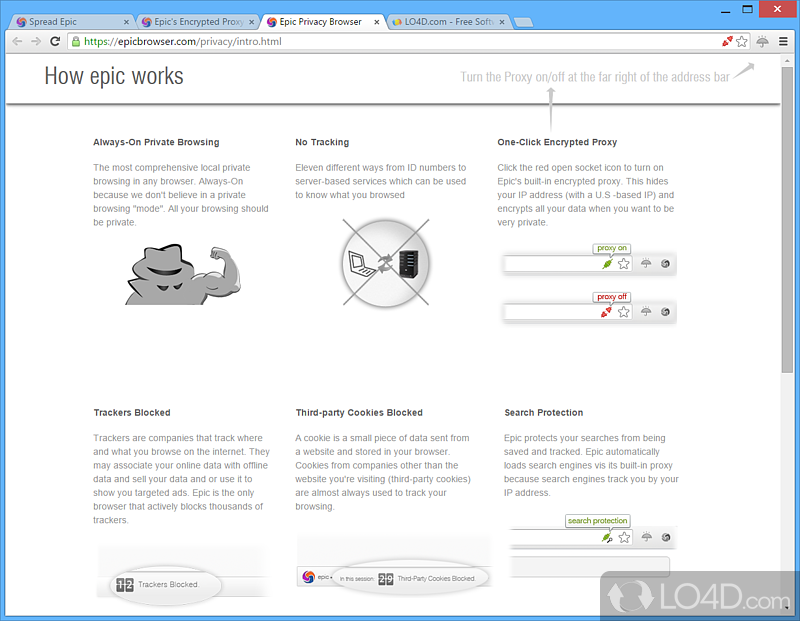 Includes a look and feel similar to Chromium - Screenshot of Epic Privacy Browser