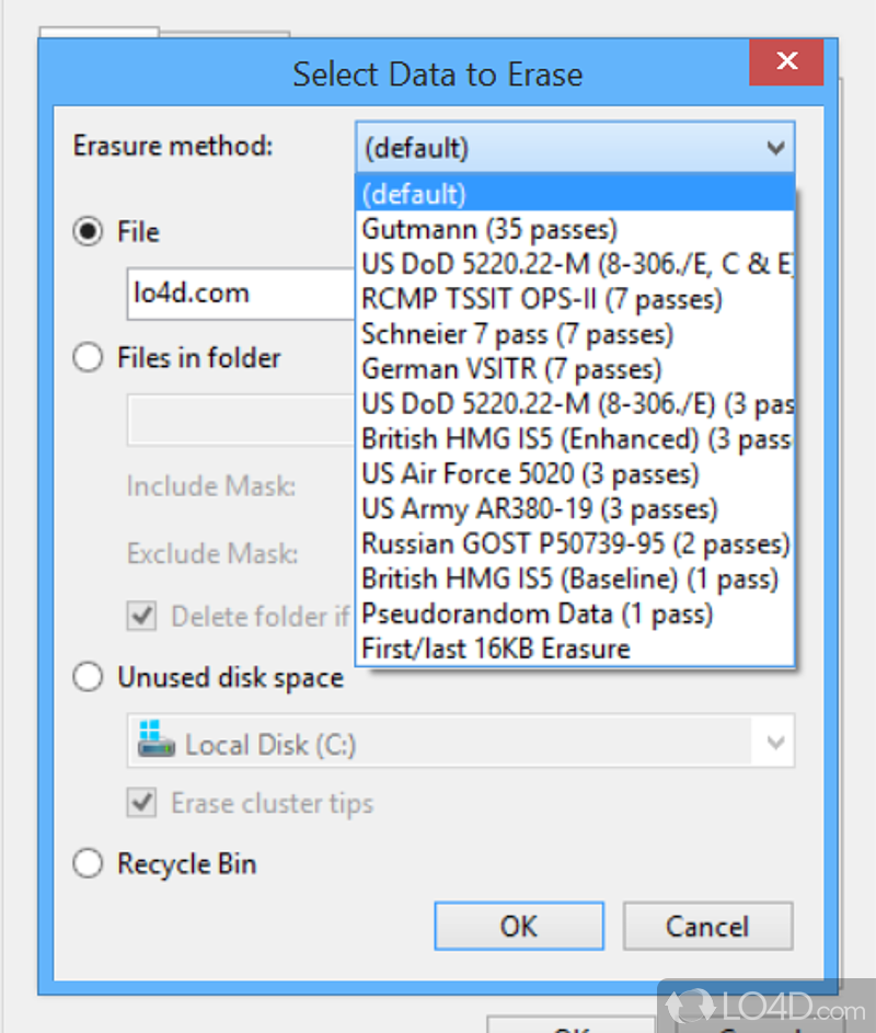 Schedule multiple removal tasks - Screenshot of Eraser