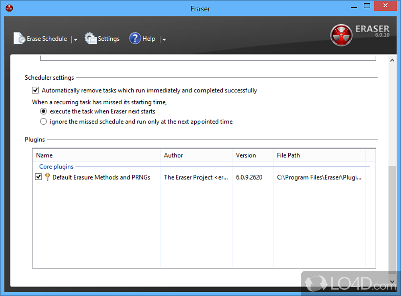 Delete files or folders forever - Screenshot of Eraser