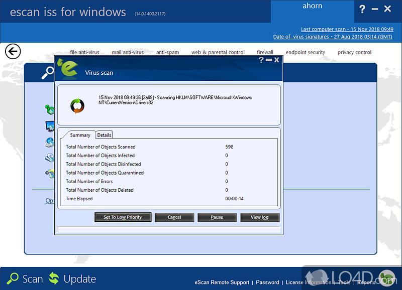 Detects and stops malware - Screenshot of eScan Internet Security Suite