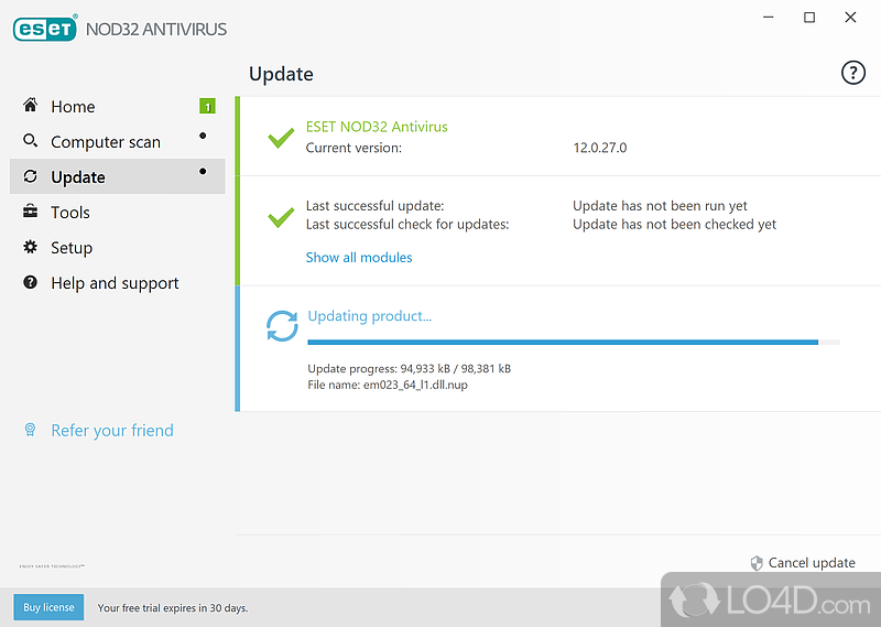 Clean and intuitive interface - Screenshot of ESET NOD32 Antivirus