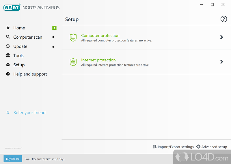 A fast, high-performance antivirus - Screenshot of ESET NOD32 Antivirus