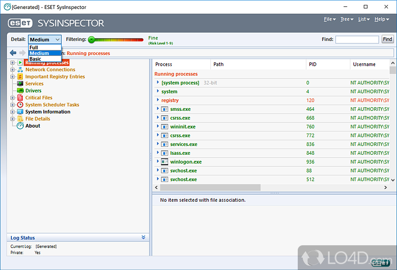 View information about drivers, hardware and software - Screenshot of ESET SysInspector