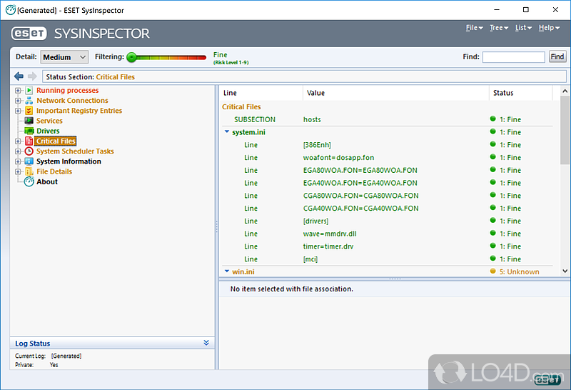 Although EST SysInspector doesn't provide real time protection, it will certainly get you a lot closer to finding a solution - Screenshot of ESET SysInspector
