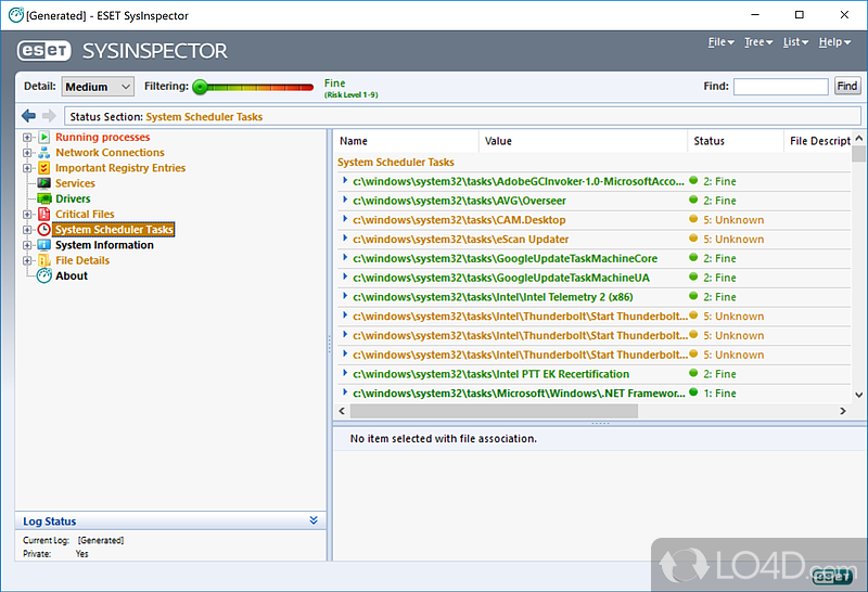 Scans your Windows operating system and captures details - Screenshot of ESET SysInspector