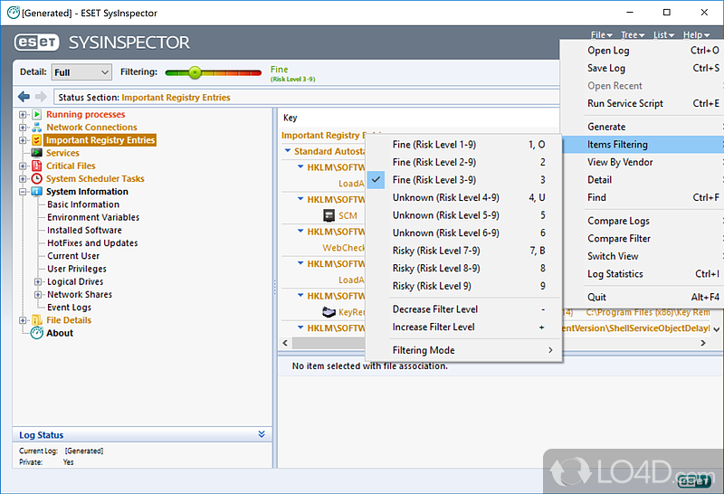 ESET Sys Inspector - Screenshot of ESET SysInspector