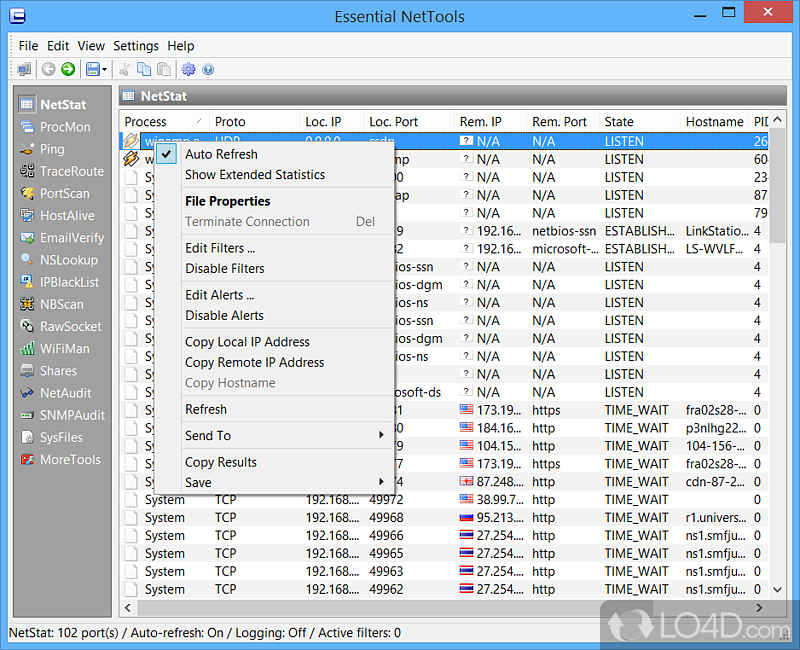 Tools for network admins - Screenshot of Essential NetTools