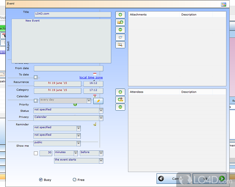 Set reminders for tasks and events - Screenshot of esyPlanner