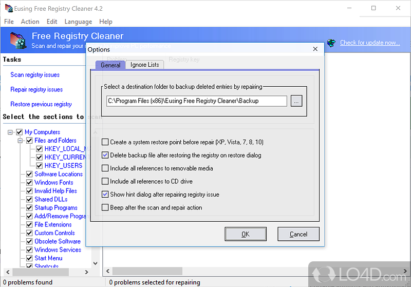 eusing free registry cleaner