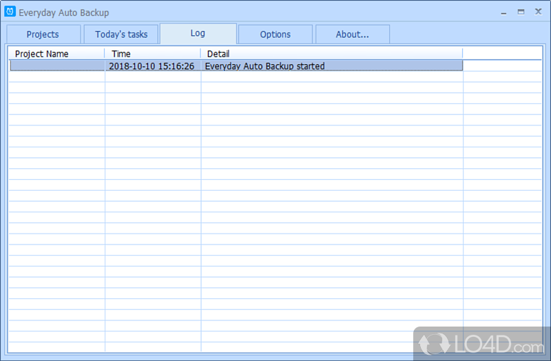 Software is designed to backup files automatically - Screenshot of Everyday Auto Backup