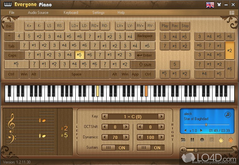 Feature-rich and customizable virtual keyboard - Screenshot of Everyone Piano
