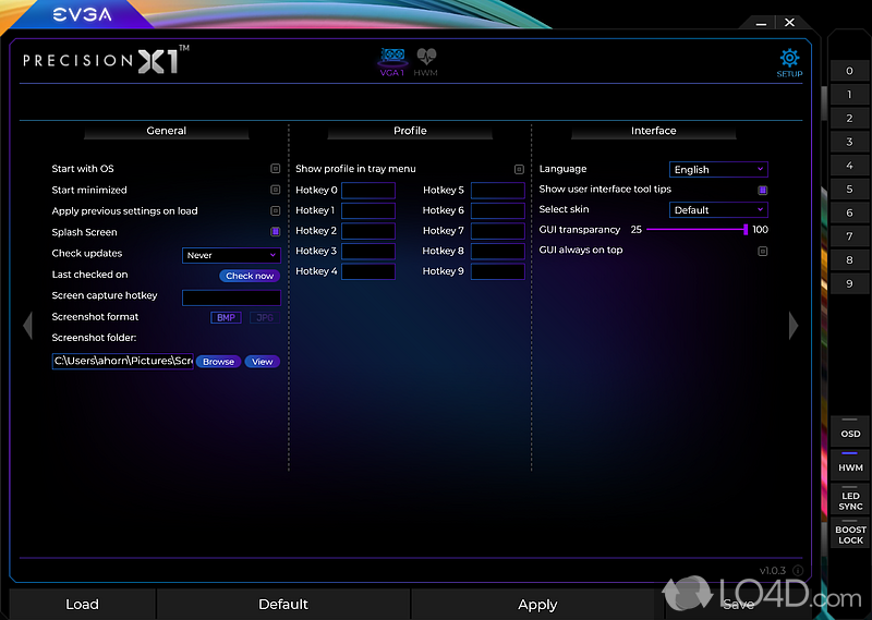 Brand-new interface - Screenshot of EVGA Precision X1
