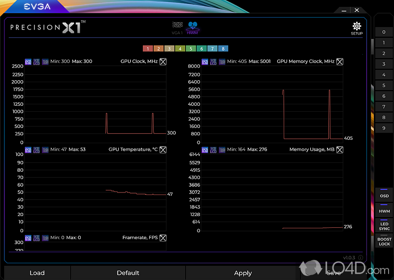Tune your NVIDIA graphics card - Screenshot of EVGA Precision X1