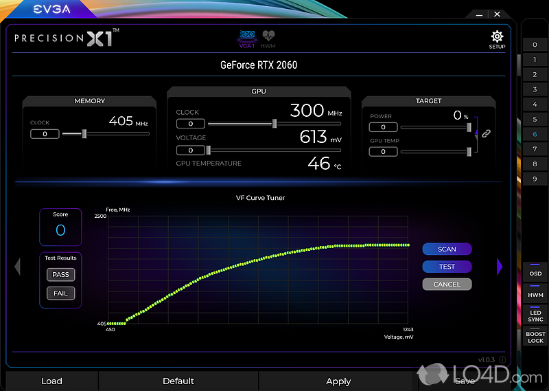 EVGA Precision X1: Faster and easier - Screenshot of EVGA Precision X1